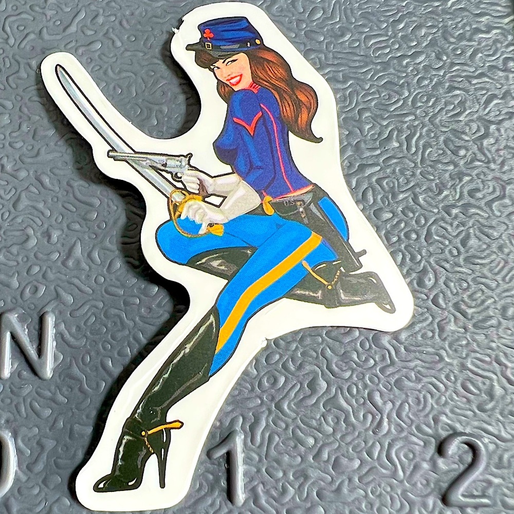 BLUES Sexy Pinup Gorgeous Sticker Retro Vintage BomberGirl Ace Pilot